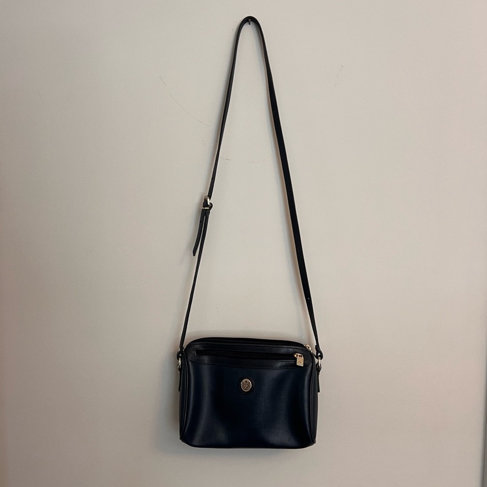 Liz Claiborne Navy Leather Crossbody Bag